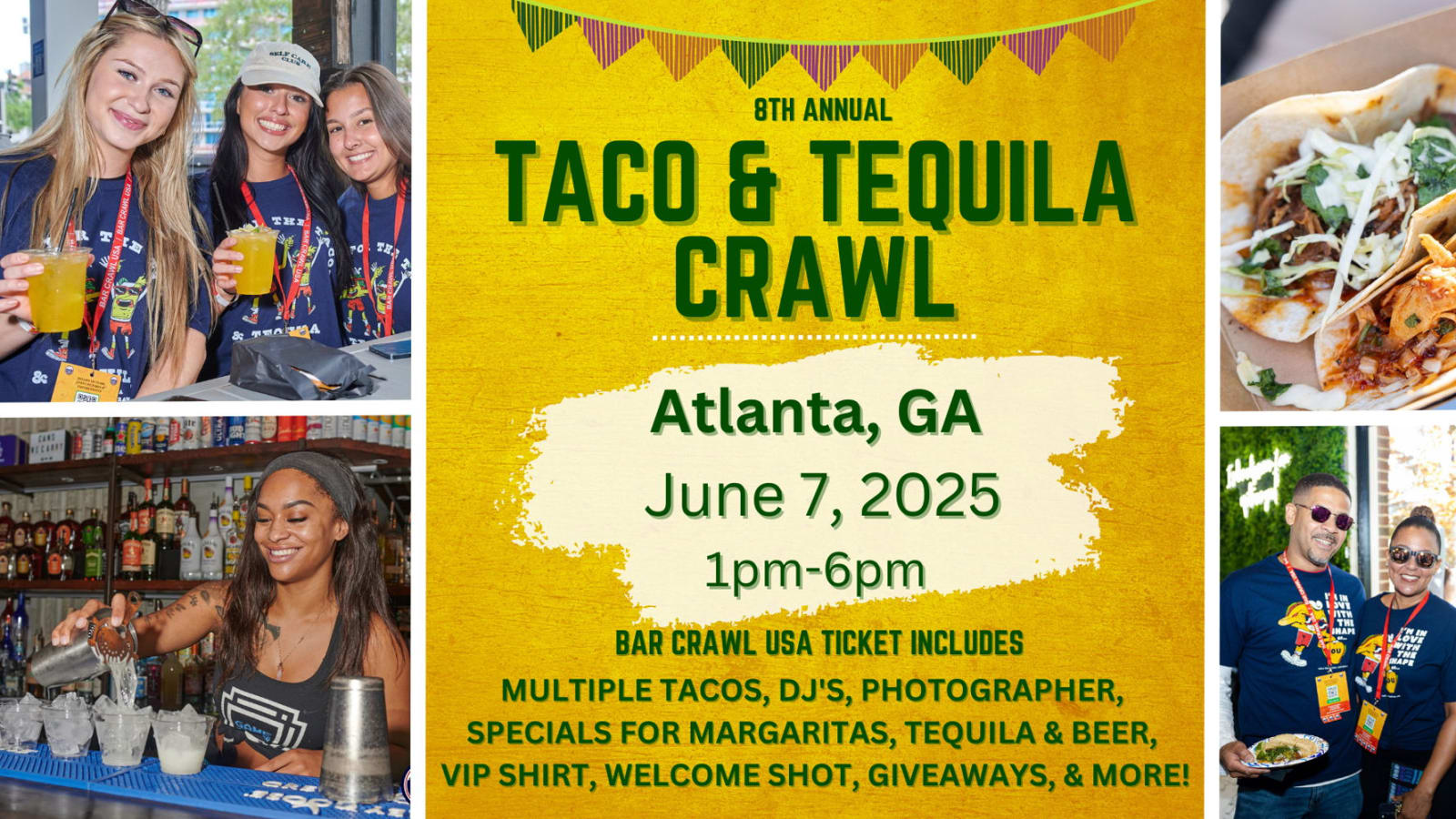 Atlanta Taco & Tequila Bar Crawl: 8th Annual